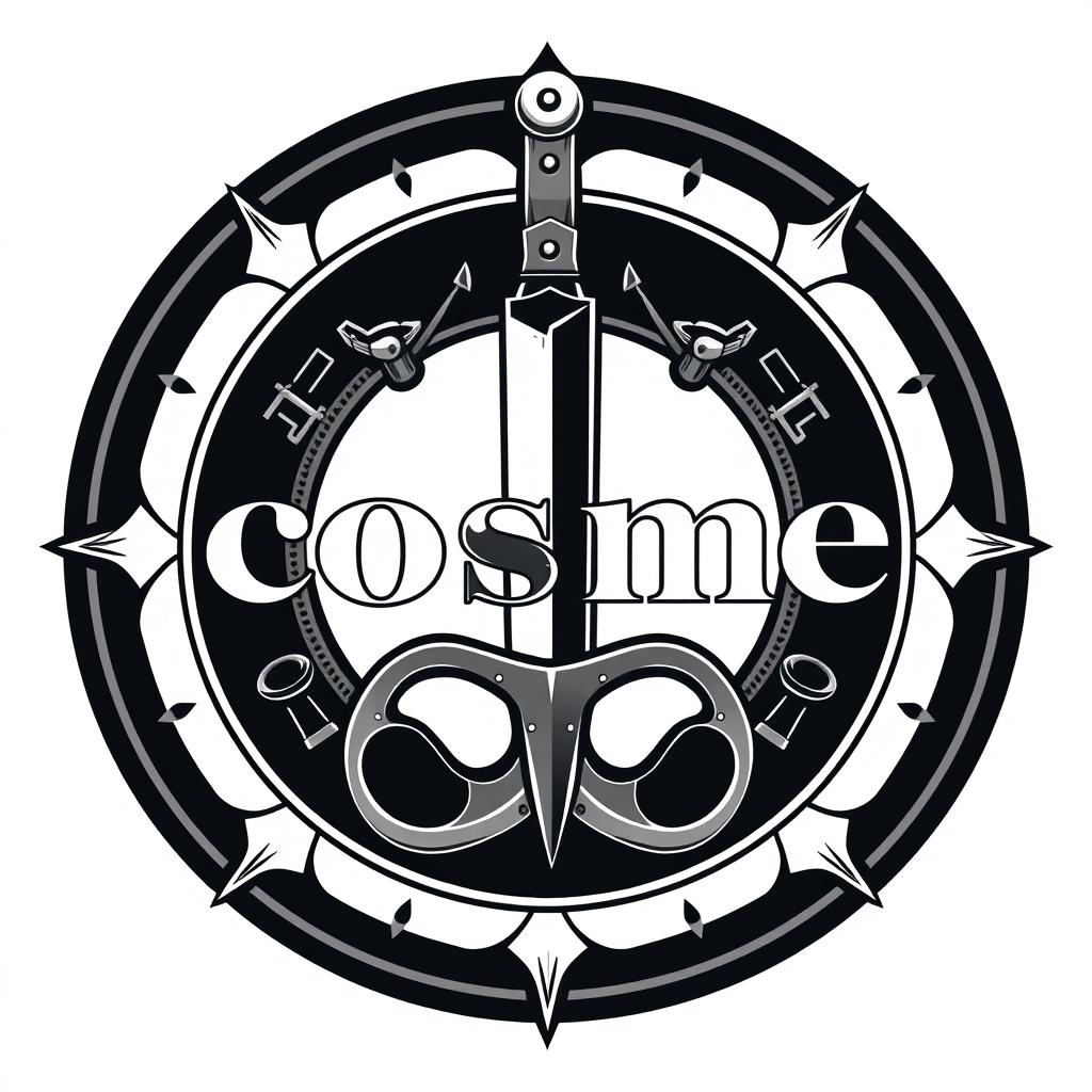 A circular logo design featuring the word 'cosme' prominently displayed at the center