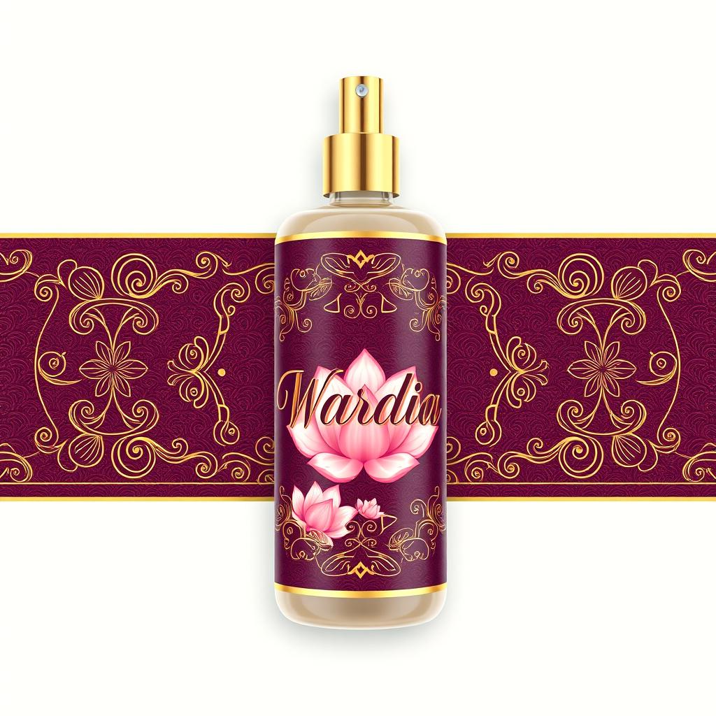 A beautiful body mist label design for 'Wardia' body mist