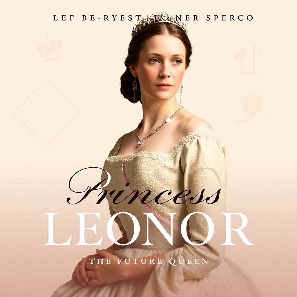 A contemporary podcast cover focusing on the life of Princess Leonor of Spain, the future queen