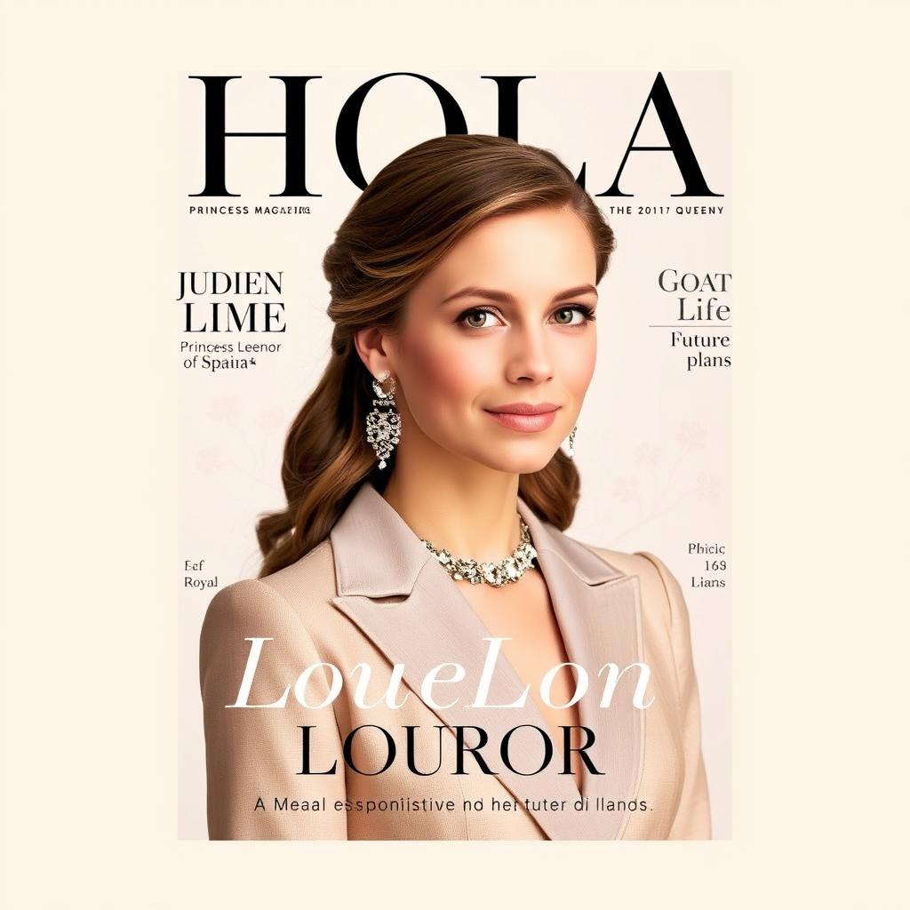 A captivating Hola magazine cover featuring Princess Leonor of Spain, the future queen, in the 21st century