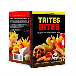 A powerful and thought-provoking book cover design for 'Toxic Bites: The Scary Truth About Processed Foods and What They’re Doing to Your Health'