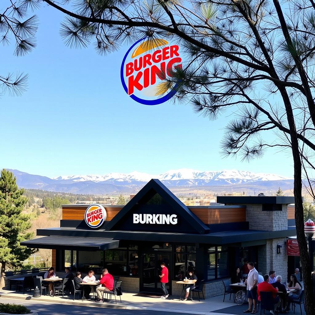 A striking Burger King restaurant building nestled in the scenic surroundings of Park City