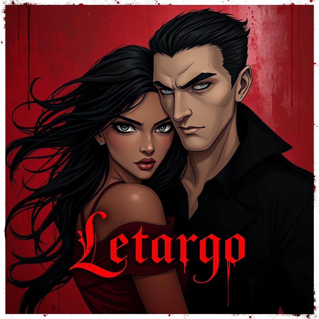 A dark and captivating illustration that embodies the toxic and bloody love story titled 'Letargo'
