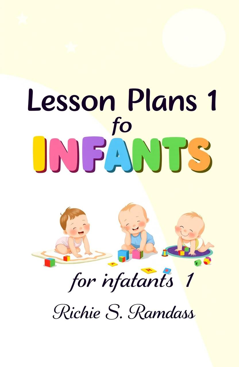 A whimsical and colorful book cover design for 'Lesson Plans for Infants 1'