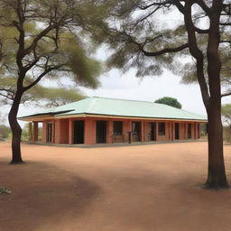 An administration building at a retreat camp, comprising two offices, three bedrooms, a kitchen, a large dining space suitable for seating 80 persons and a communal area featuring a welcoming fireplace.