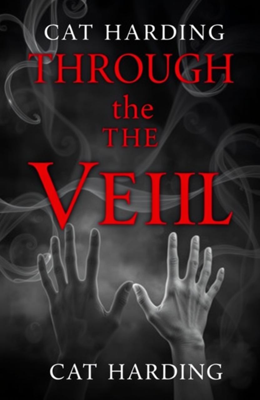 A book cover design for a dark paranormal romance titled 'Through the Veil' by Cat Harding