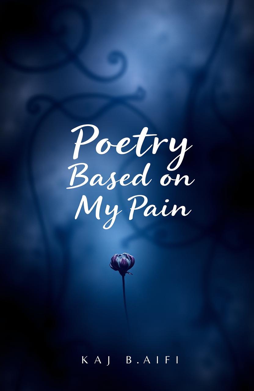 A poignant and artistic book cover for a poetry collection titled 'Poetry Based on My Pain'