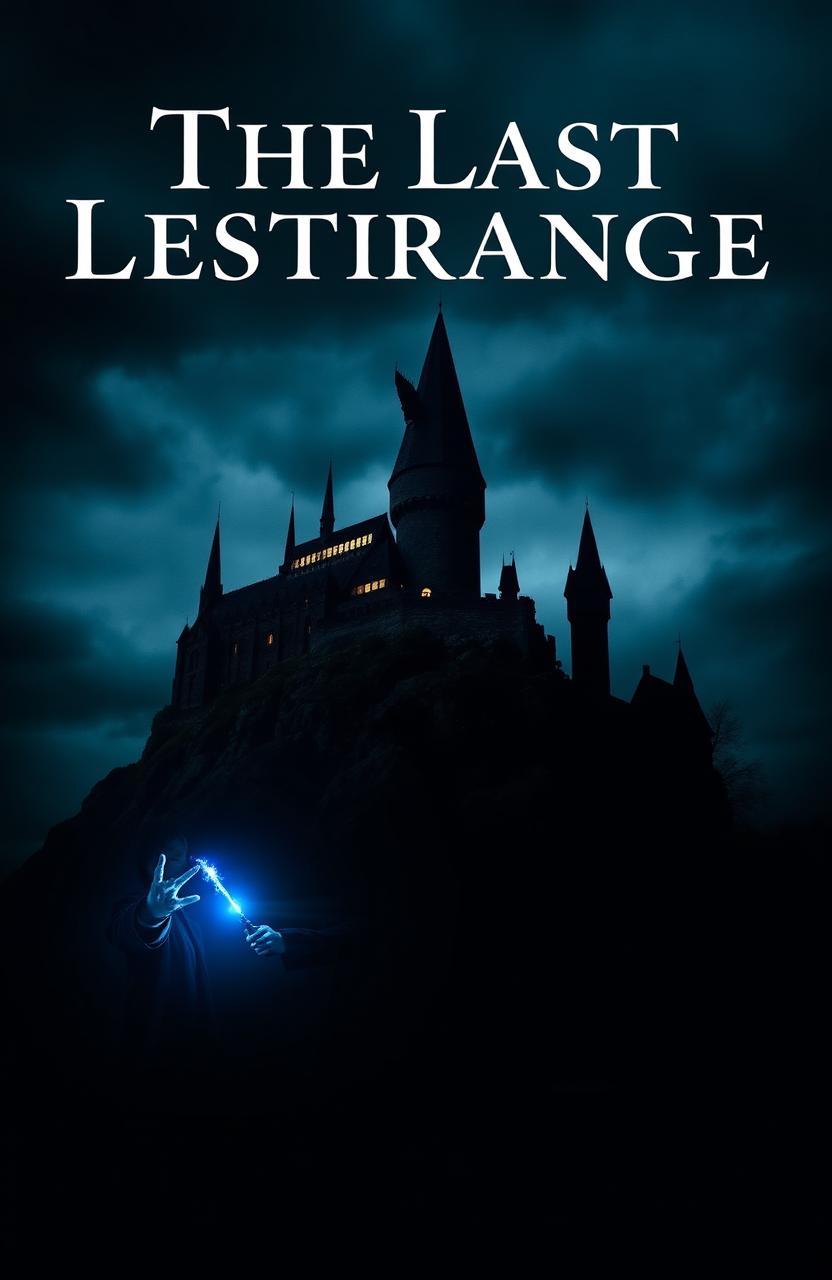 A dark, ominous castle perched atop a hill under a night sky