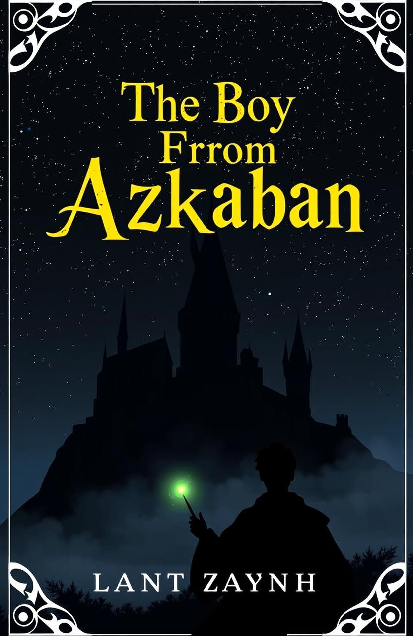 A dark castle looming ominously on a hill under a starry night sky