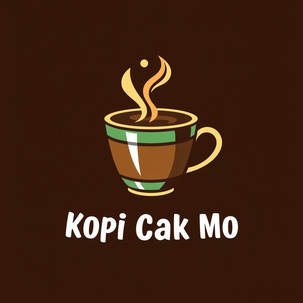 A logo design for "Geng Kopi Cak Mo", which is a modern coffee shop