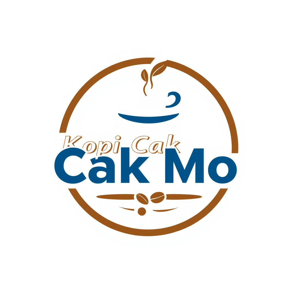 A logo design for "Kopi Cak Mo" featuring a modern and inviting aesthetic
