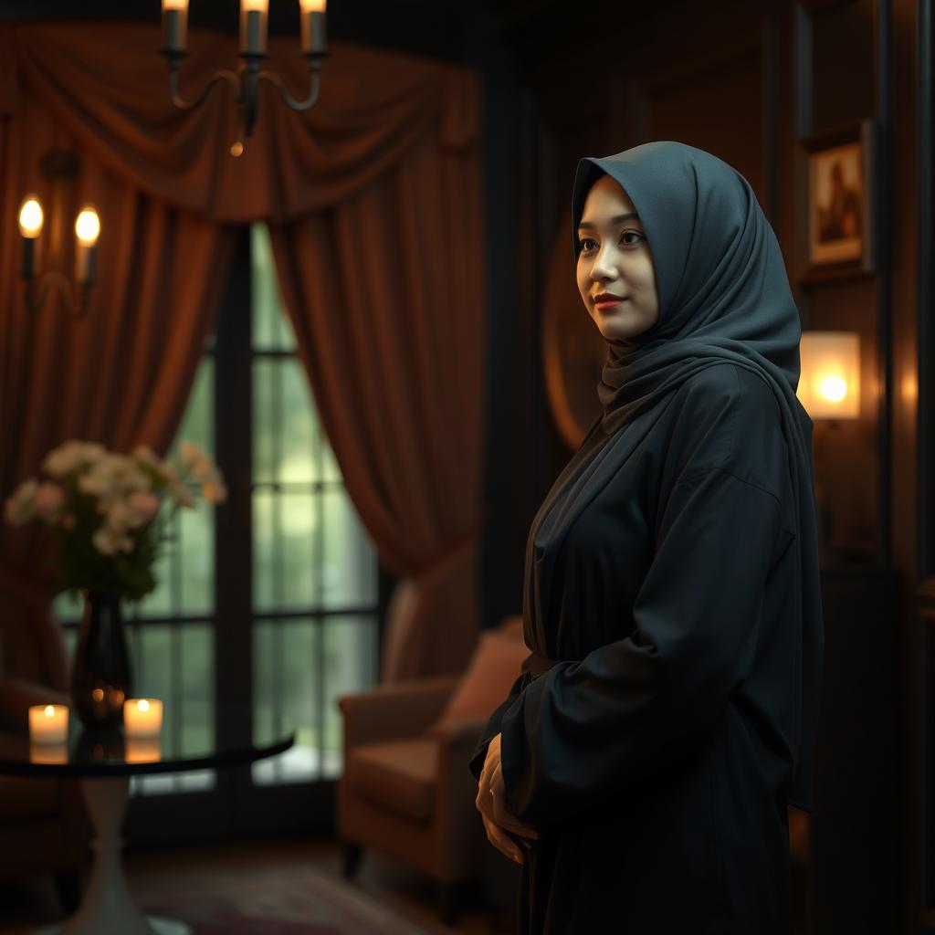 A beautiful, cozy, dark room that is visually appealing