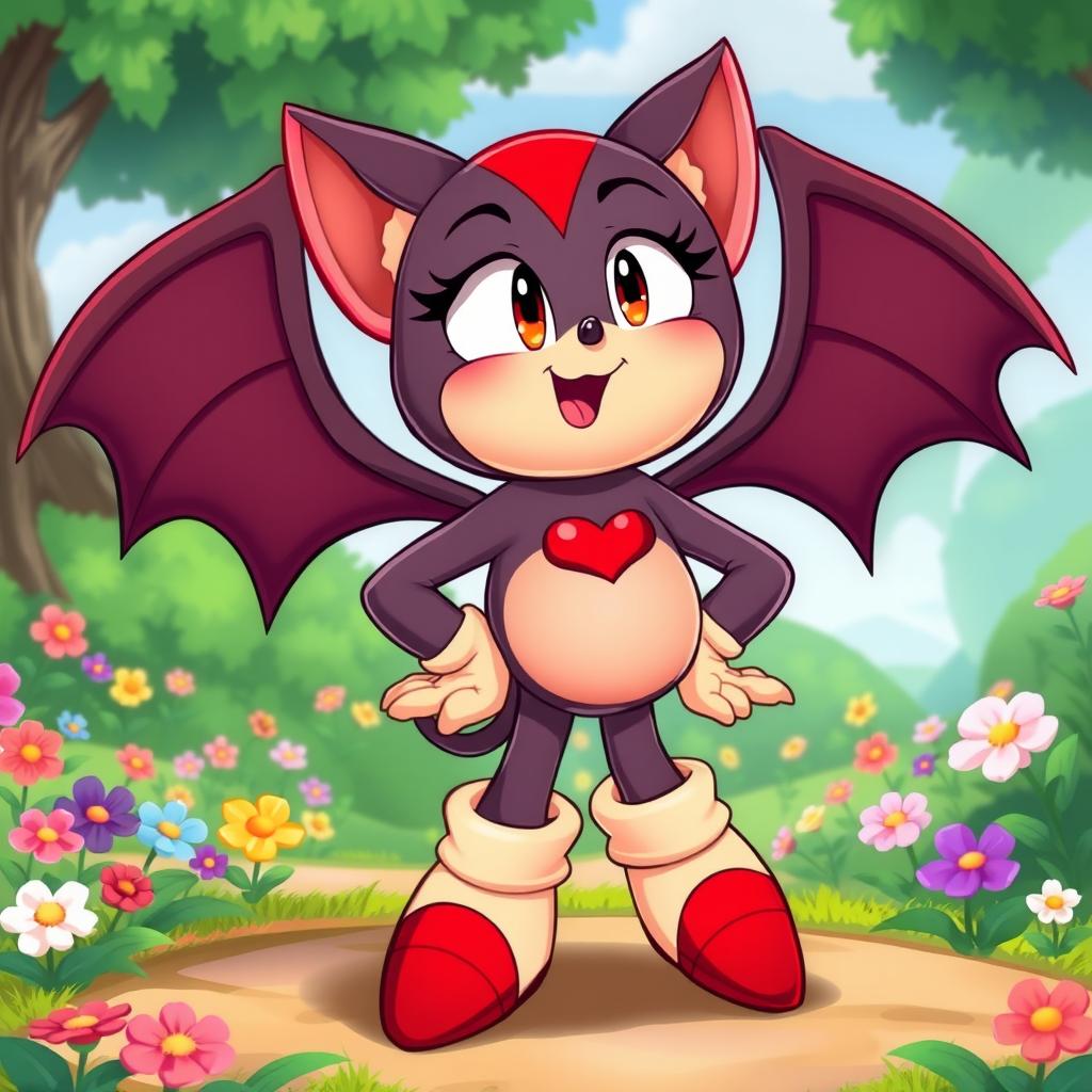 A chubby, playful interpretation of Rouge the Bat from the Sonic the Hedgehog series