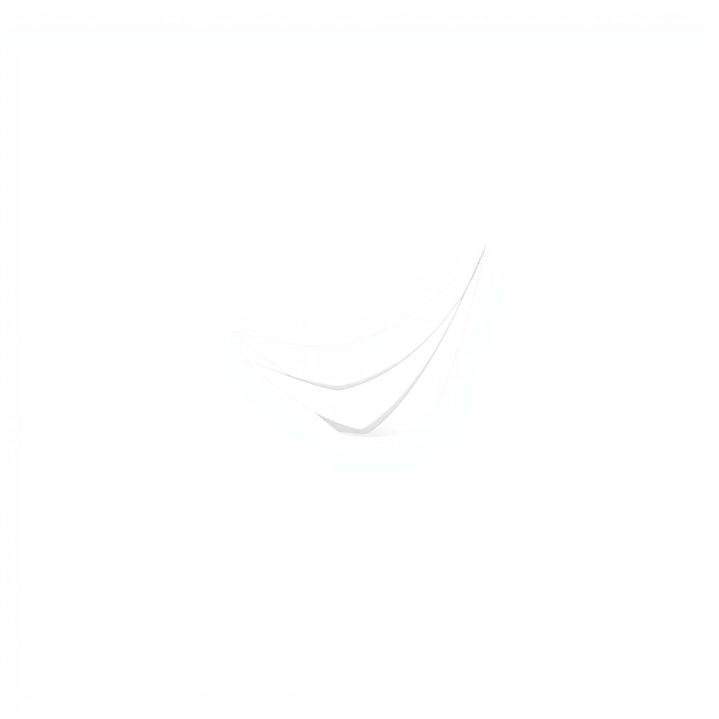 A clean, modern logo designed in a minimalist style, predominantly featuring a sleek and elegant white color