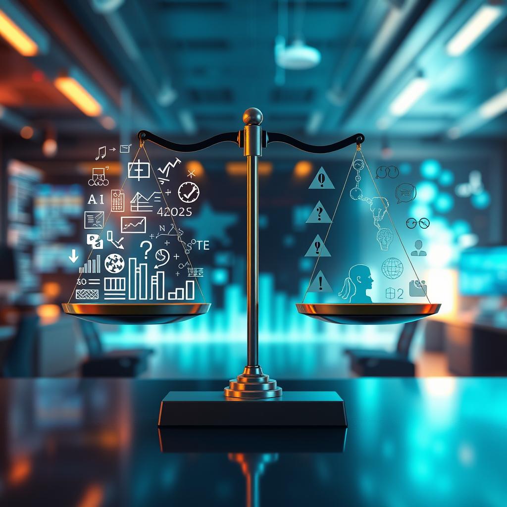 An analytical report discussing the dual aspects of AI technology, focusing on its immense capacity for processing data and generating meaningful insights, while also addressing its limitations and ethical considerations