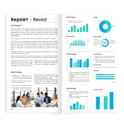 A detailed, visually appealing report layout featuring a clean and modern design