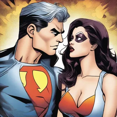 The amative storyline between the superhero and his love interest is a recurring theme in this popular comic book series.