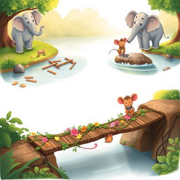 A delightful series of illustrations depicting the adventures of Eli the elephant and Milo the mouse