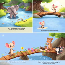 A delightful series of illustrations depicting the adventures of Eli the elephant and Milo the mouse