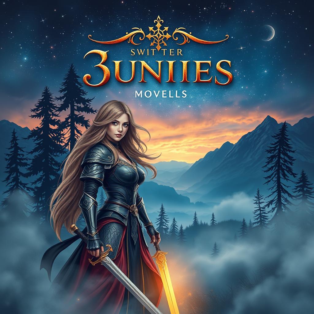 A captivating novel cover design featuring a mysterious fantasy landscape