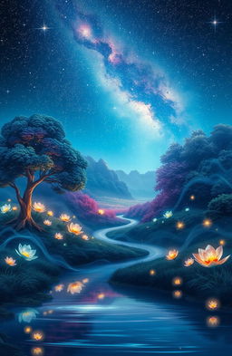 A captivating mystic scene set under a starry night sky