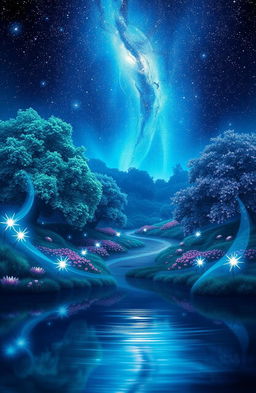 A captivating mystic scene set under a starry night sky