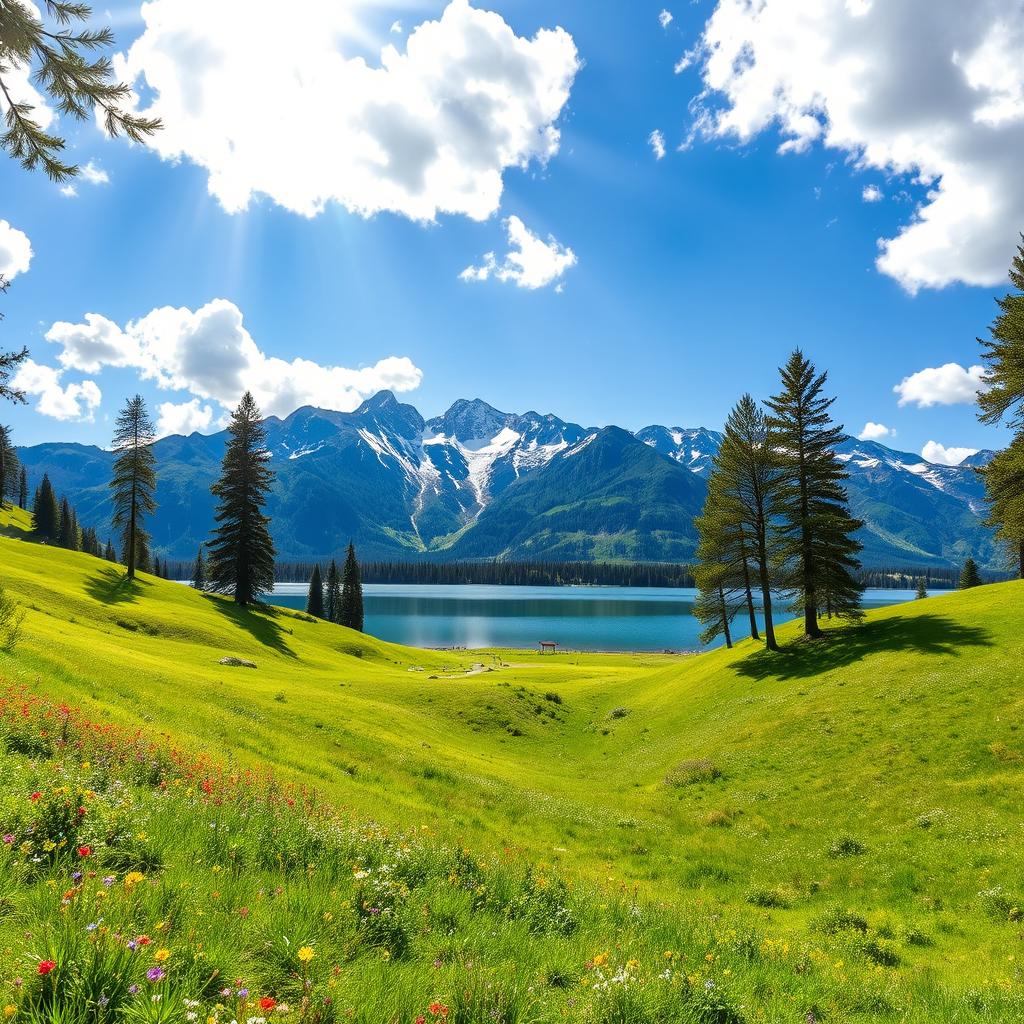 A picturesque scenery showcasing a harmonious blend of nature