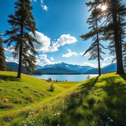 A picturesque scenery showcasing a harmonious blend of nature