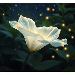 A captivating scene featuring Madhavilata, an enchanting and mystical flower also known as the moonflower, symbolizing beauty and elegance