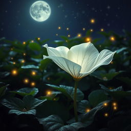 A captivating scene featuring Madhavilata, an enchanting and mystical flower also known as the moonflower, symbolizing beauty and elegance