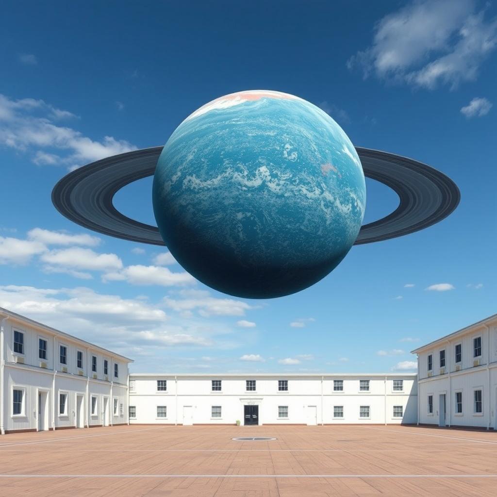 In a paved courtyard, there are five-story panel buildings painted in white