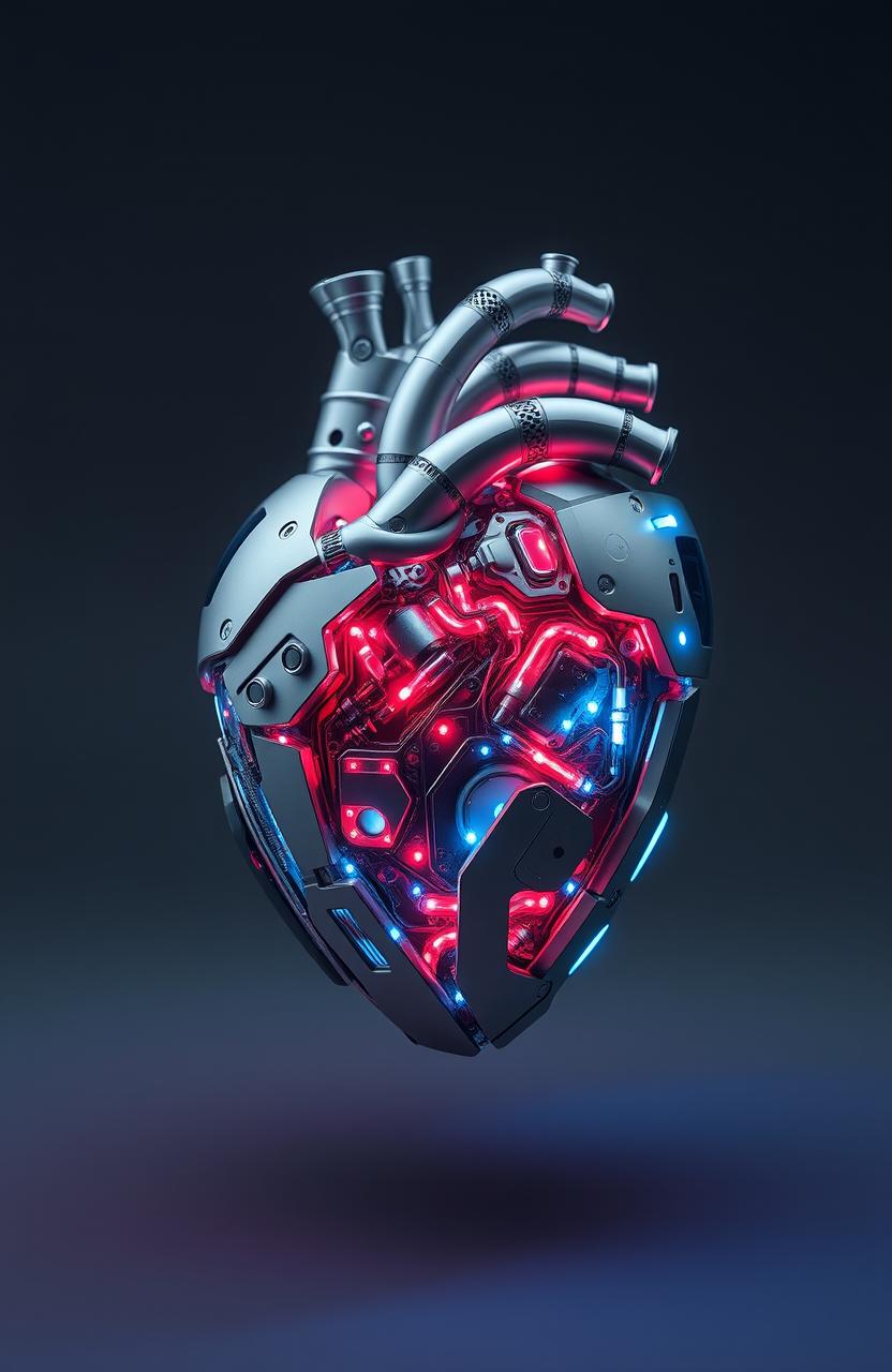 Illuminated Futuristic Robotic Heart