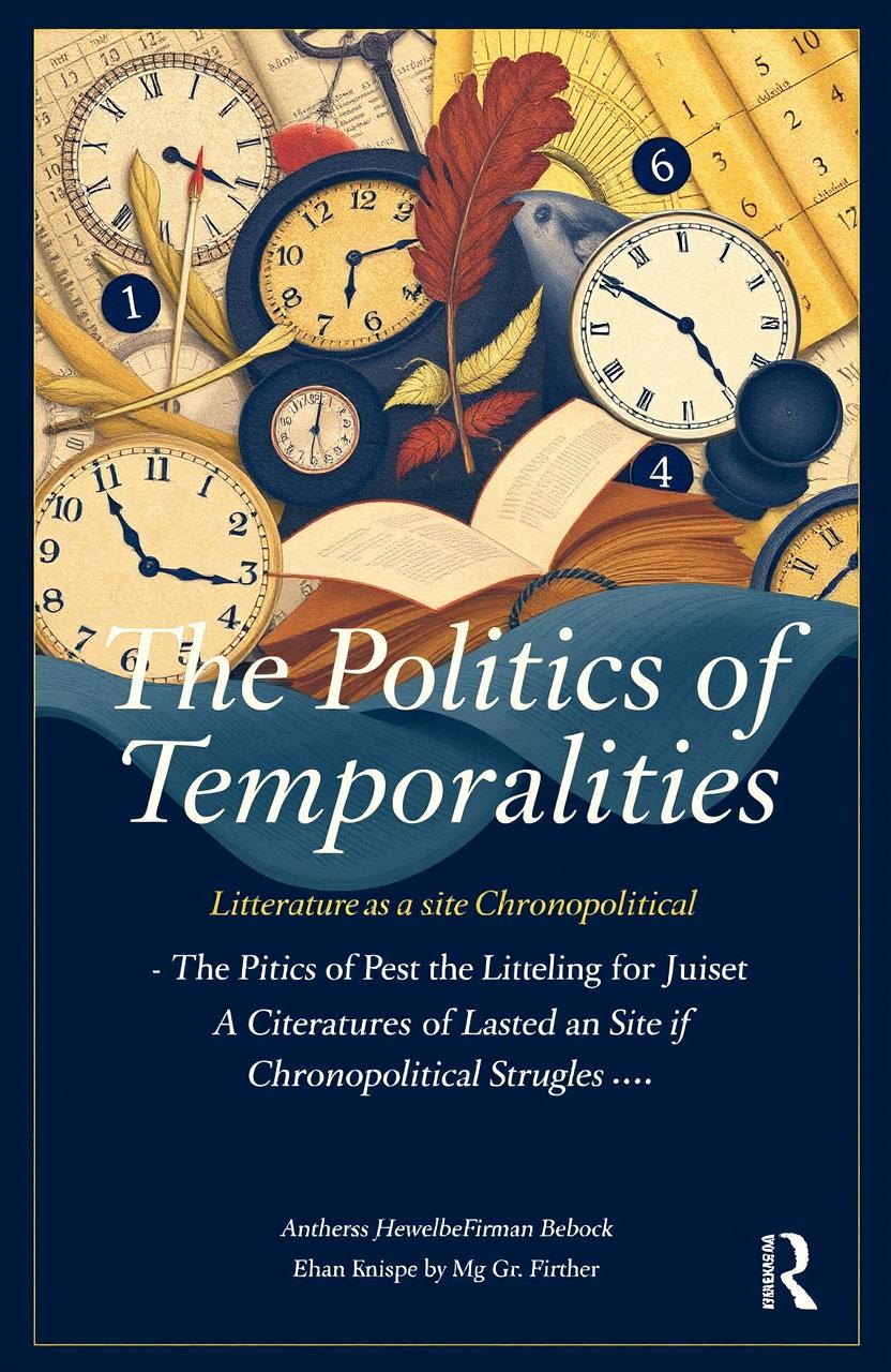 An academic publication cover design titled 'The Politics of Temporalities: Literature as a Site of Chronopolitical Struggle'