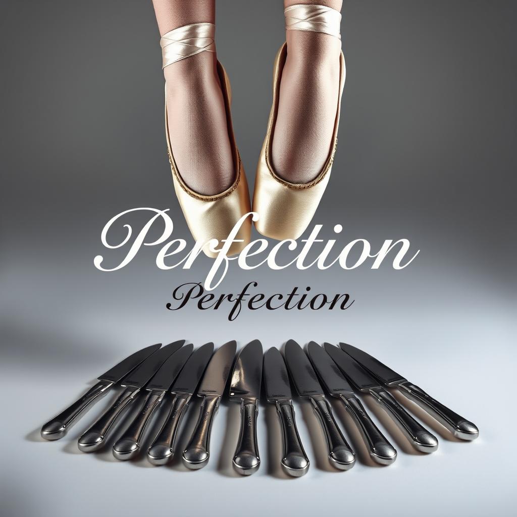 A strikingly beautiful pair of ballet shoes poised on their tiptoes, showcasing their elegant design and delicate craftsmanship