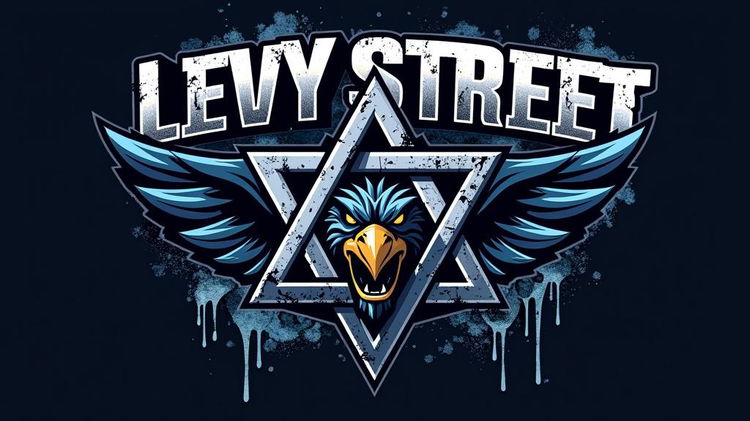 A professional sports team logo for the 'Levy Street Jews', featuring a bold and modern design