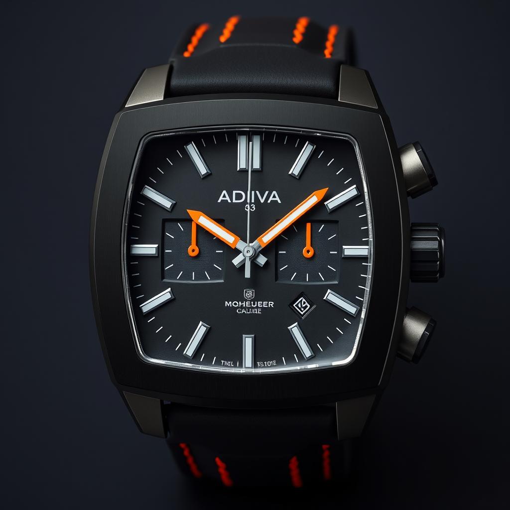 A sporty wristwatch inspired by the Tag Heuer Monaco, designed to exude an athletic character rather than a dressy style