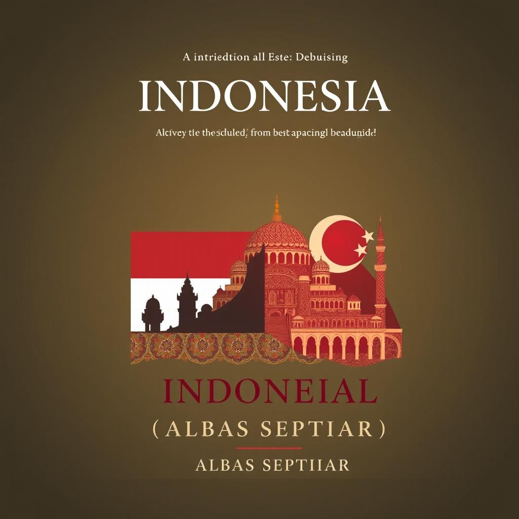 A captivating book cover design that incorporates elements from both Indonesia and Turkey, featuring a harmonious blend of traditional and modern motifs