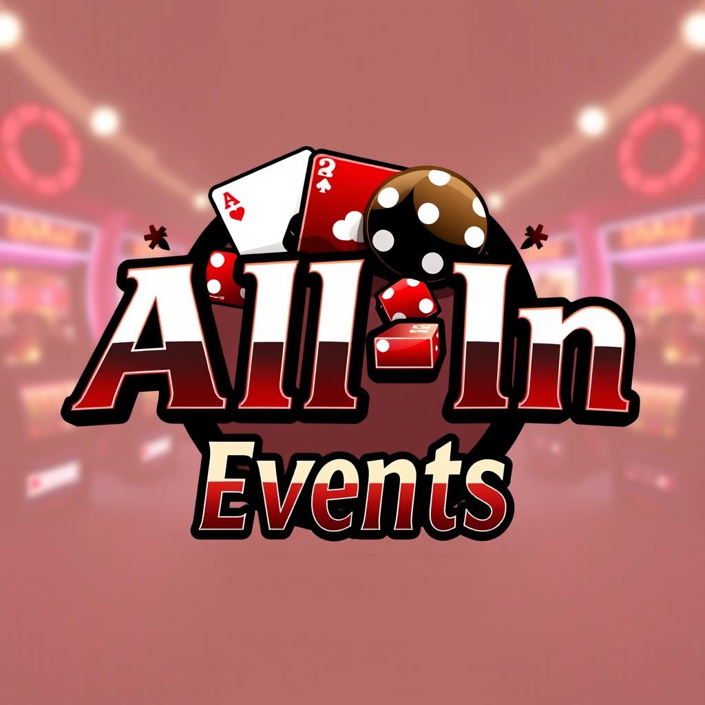 A captivating logo for 'All-In Events' designed with a large casino aesthetic