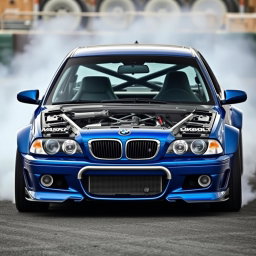 A high-octane image of a BMW E46 stripped interior specifically designed for drifting
