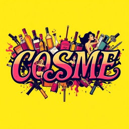A stylish and edgy t-shirt design featuring the word 'COSME' in elegant, flowing cursive letters