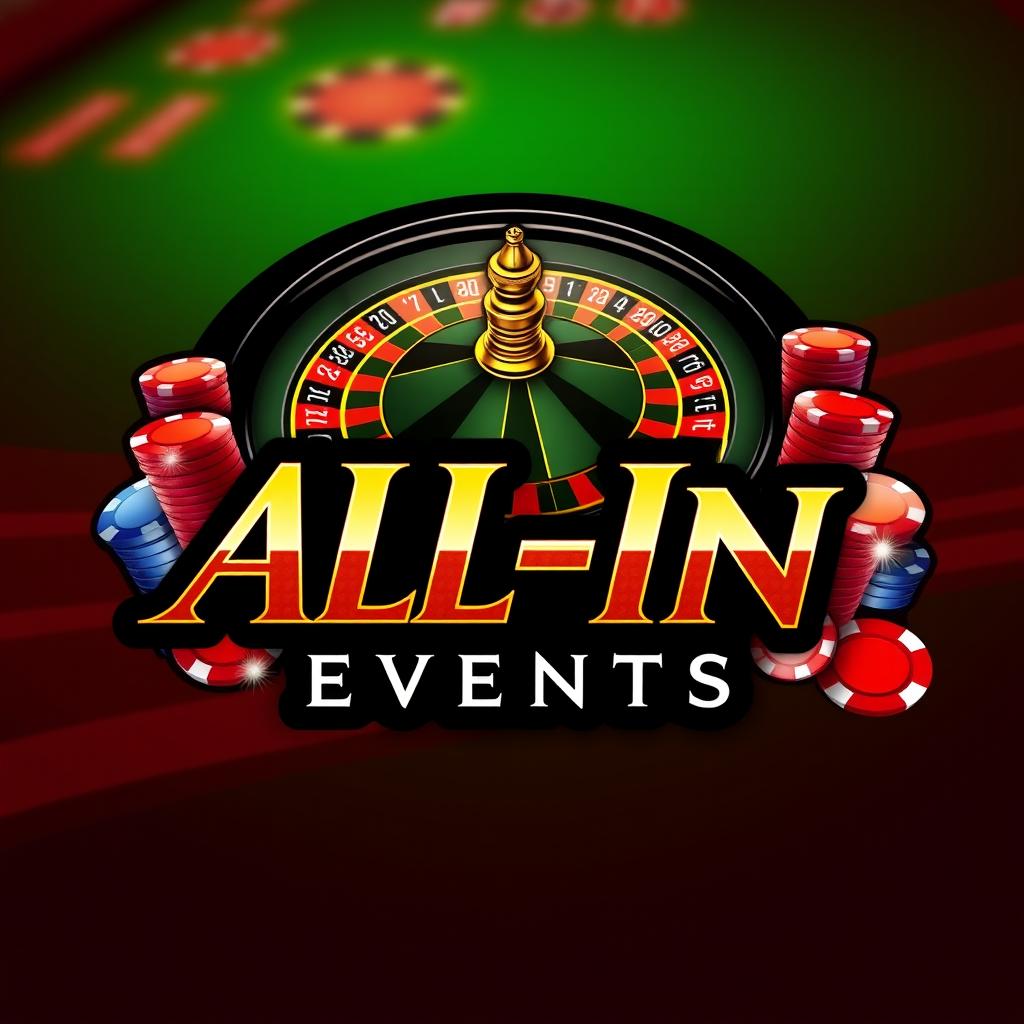 An impressive logo design for 'All-In Events' that captures the grandeur of a casino