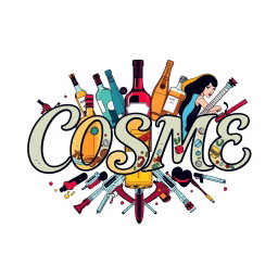 A striking t-shirt design featuring the word 'COSME' in elegant, flowing cursive letters