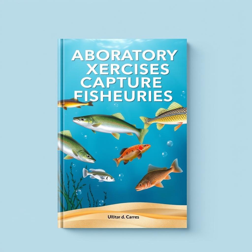 A stunning and professionally designed book cover for "LABORATORY EXERCISES IN CAPTURE FISHERIES