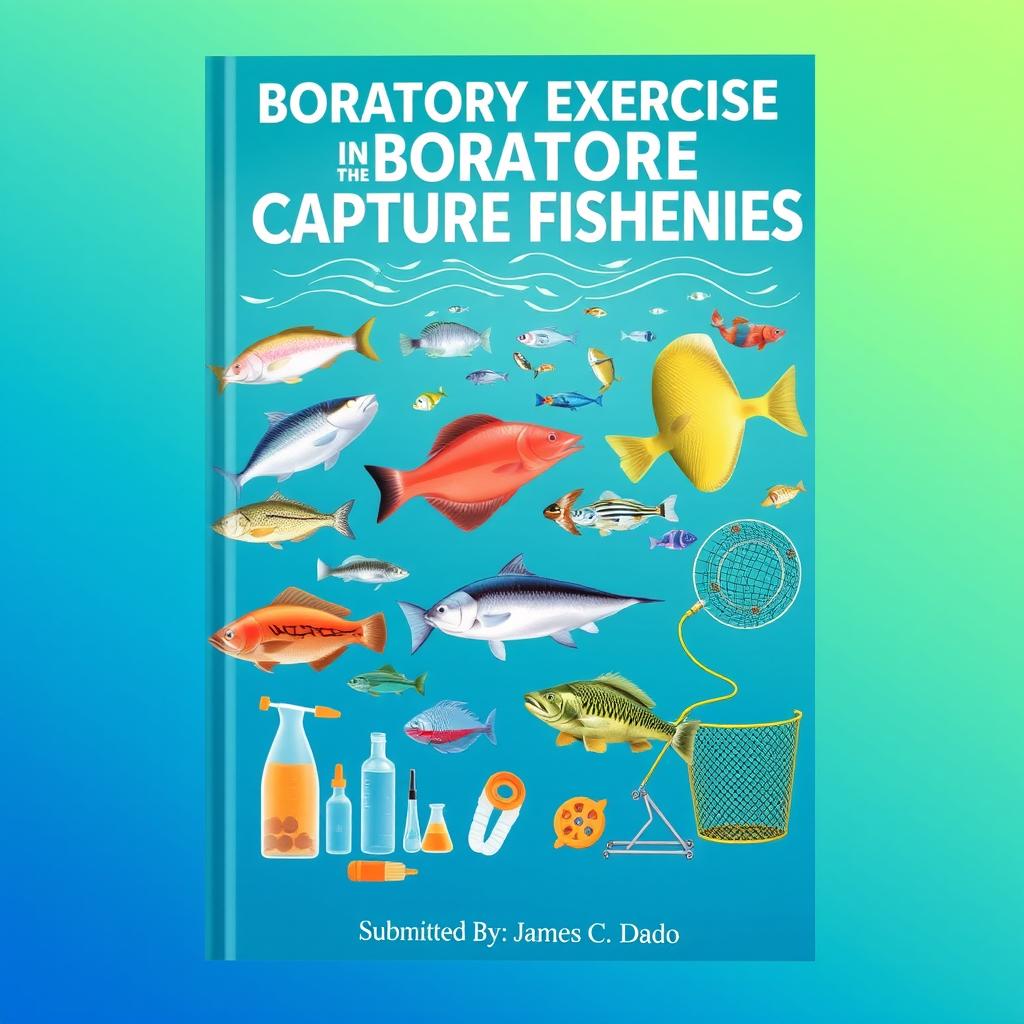 A stunning and professionally designed book cover for the title 'LABORATORY EXERCISES IN CAPTURE FISHERIES'