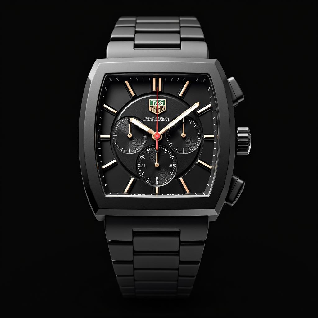 An automatic wrist watch featuring two chronographs aligned horizontally