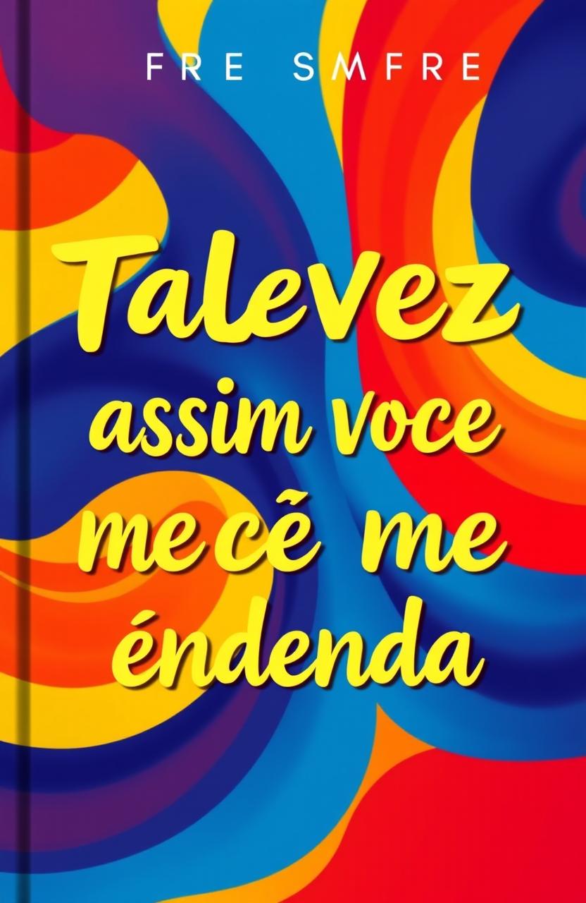 A vibrant book cover design for the book titled 'Talvez assim você me entenda', creatively incorporating the colors yellow, blue, and red