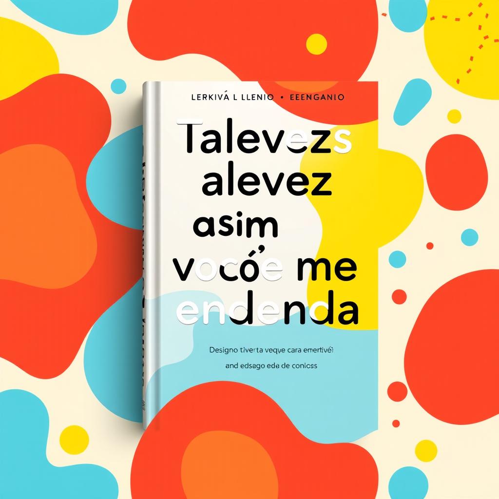 A colorful and eye-catching book cover design for the book titled 'Talvez assim você me entenda', featuring a harmonious blend of yellow, blue, and red colors