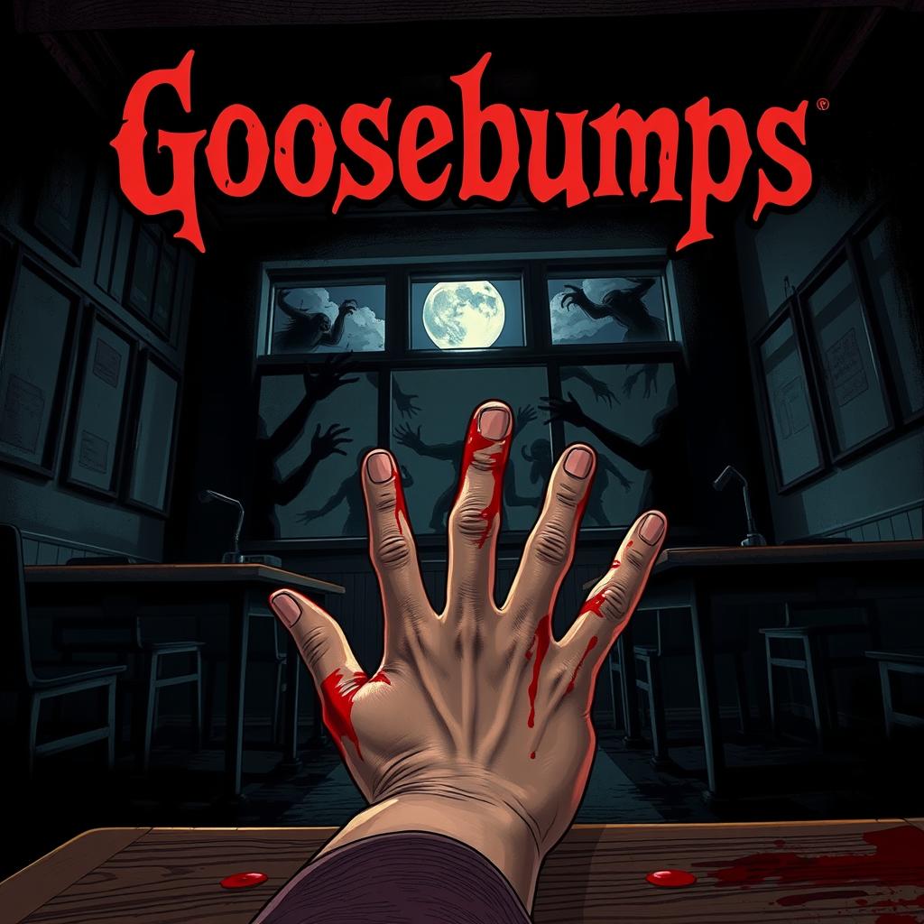 A Goosebumps-style book cover featuring a graphic adult horror theme