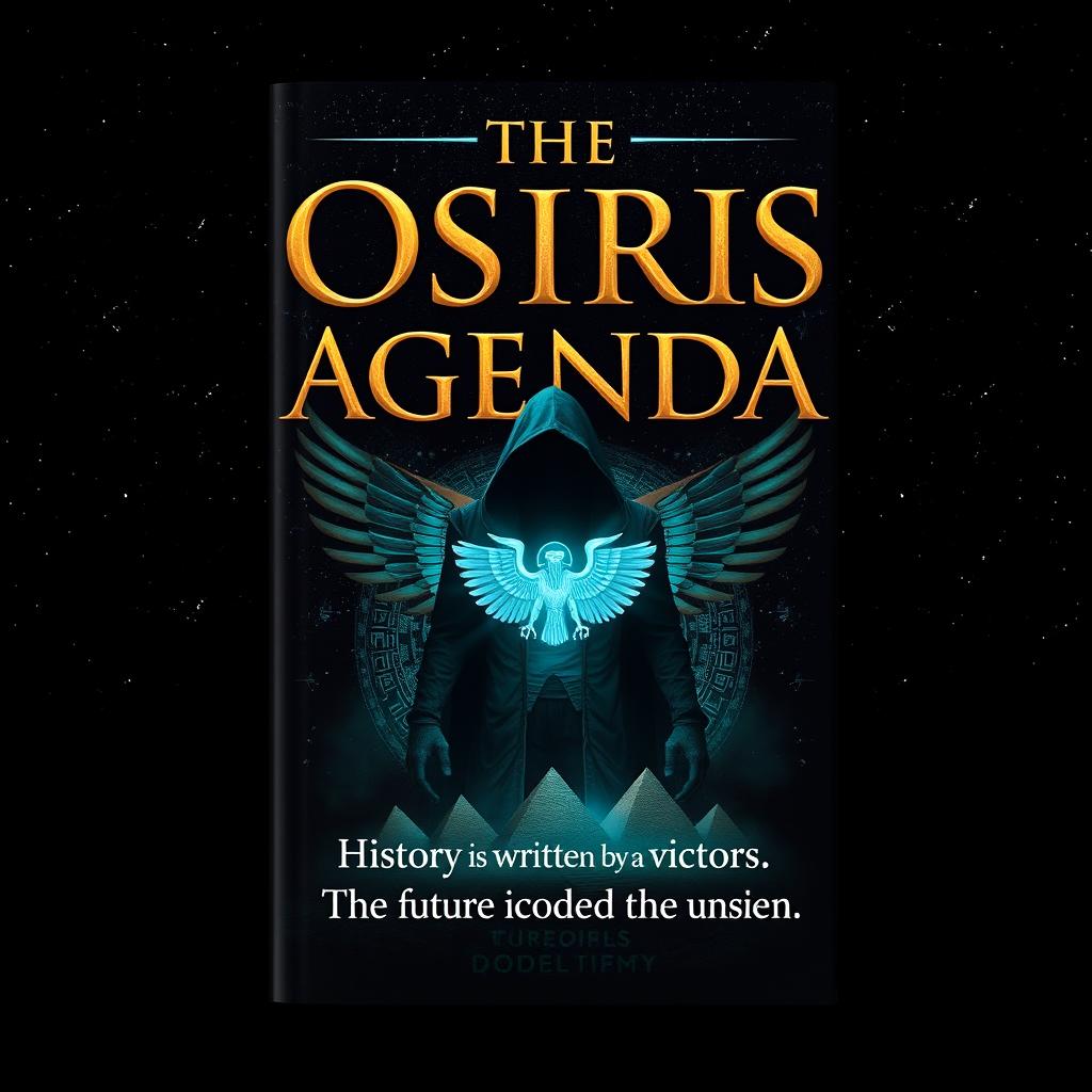 A captivating and mysterious book cover design for 'The Osiris Agenda'