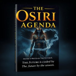 An enigmatic and visually striking book cover design for 'The Osiris Agenda'